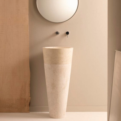Lavabo Pedestal modelo Java de Bathco color beige