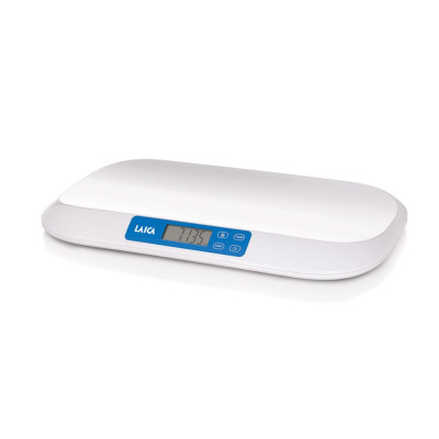 Báscula con bluetooth de bebes de Laica color blanco con detalle azul