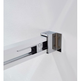 Mampara con panel fijo más puerta corredera modelo Basic color de Gme color negro 2